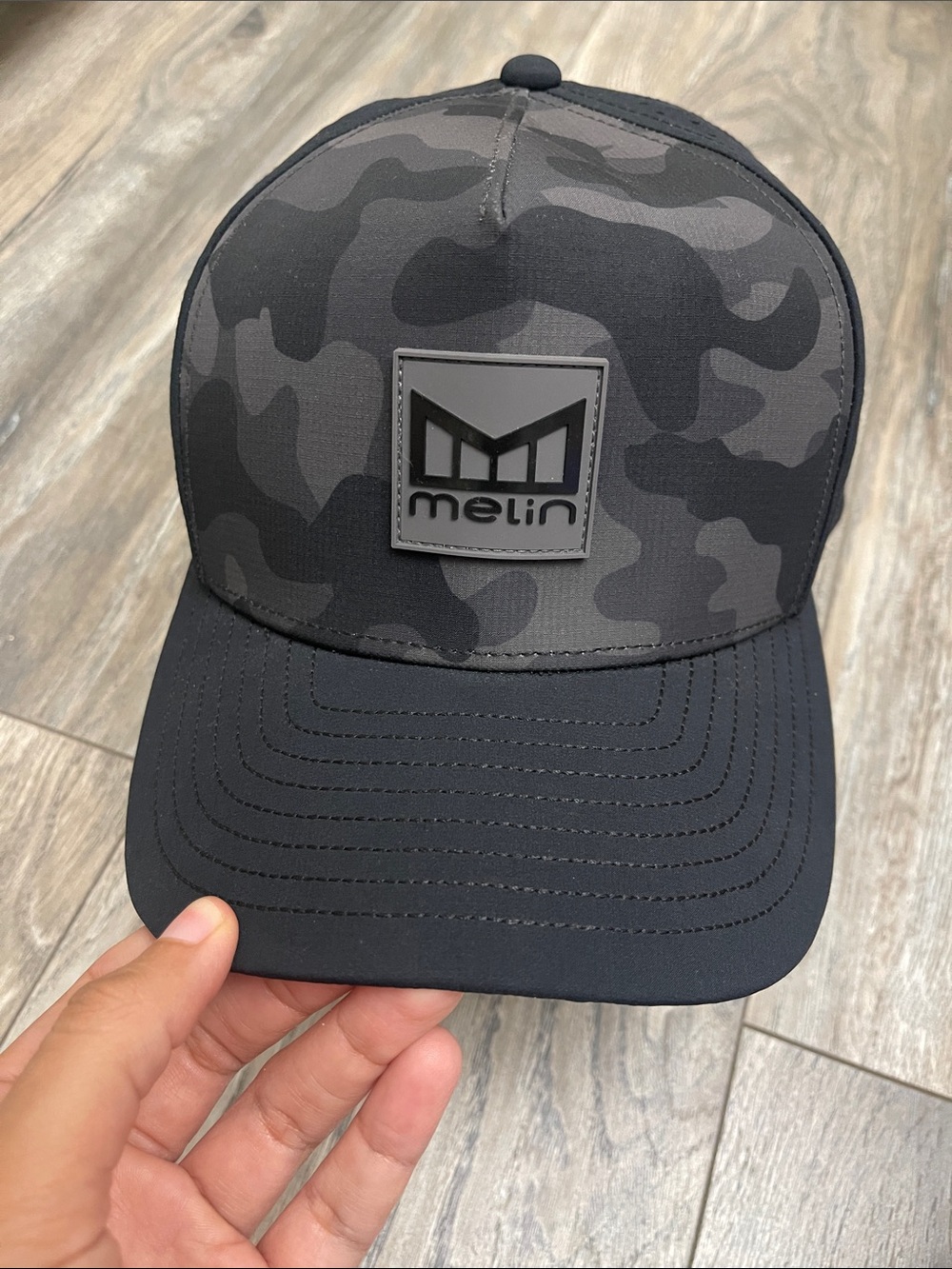 Melin Hydro Odyssey Stacked Hat Classic Black Camo